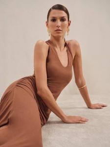 Платье Aaliyah с перекрещенной спинкой Reiss, Brown