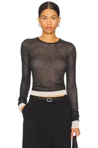 Вязаный топ Harlow Eaves, black & cream