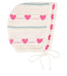 Вязаная крючком шапочка из хлопка и шерсти для малышки Джози Bebe Organic, Heart Knit