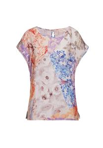 Короткий размер: блузка с принтом и легким блеском. Goldner, мультиколор