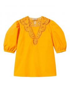 Блузка с английской вышивкой TWINSET, оранжевый