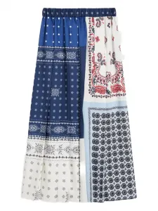 Юбка миди Luna с принтом и складками Weekend Max Mara, синий