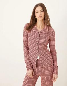 Кардиган ASOS DESIGN с длинными рукавами и разрезом в полоску — часть комплекта