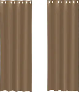Шторы из вуали с люверсами, 2 шт., светло-коричневые vidaXL