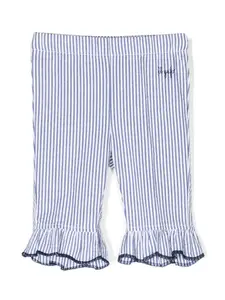 Полосатые брюки с оборками Il Gufo, синий