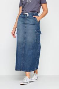 Джинсовая юбка-макси с завязкой на талии Long Tall Sally, синий