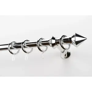 Карниз Palmi Ø 28 мм, 1-рядный, длина по желанию, комплект для штор, пластик, удлиняемый, с кольцами/2 бегунками Garesa, Chromfarben