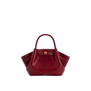 Миниатюрная плиссированная сумка-тоут с застежкой JW PEI, бордовый Waxed Leather