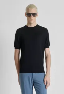 Классическая футболка с короткими рукавами и круглым вырезом, прямого кроя, с логотипом. Antony Morato, Black