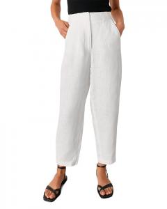 Льняные брюки с расклешенным силуэтом Barrel Leg Whistles, белый
