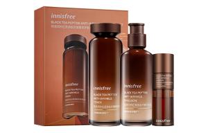 Innisfree YUESHIFENGYIN Второе поколение набор для ухода за кожей с черным чаем и пептидами для упругости вода 160ml + молочко 100ml + эссенция 33ml