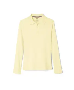 Поло из трикотажного полотна с длинными рукавами и воротником-пико для девочек French Toast, желтый