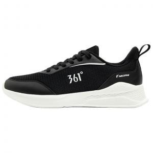 361° Кроссовки Life Collection с противоскользящей подошвой, износостойкие, мужские, обсидианово-черные с белым пером