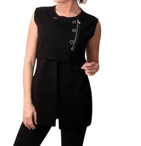 Длинный жилет с боковой застежкой-молнией черного цвета ANGEL