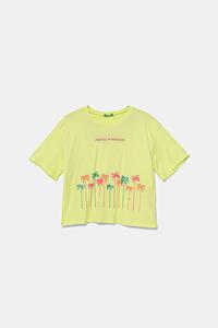 Детская хлопковая футболка United Colors Of Benetton, зеленый