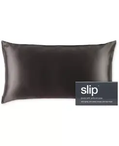 Наволочка размера «king» из чистого шелка Slip, charcoal