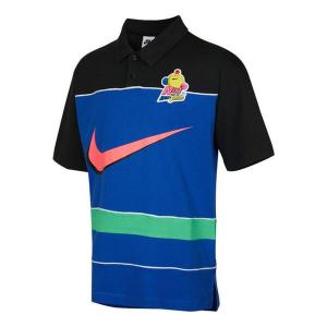 Футболка sportswear contrasting colors athleisure casual sports short sleeve polo shirt blue Nike, синий
