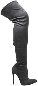 Женские ботфорты Liliana из искусственной кожи с острым носком и тонким каблуком, Grey