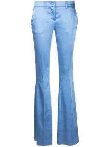 Philipp Plein расклешенные атласные брюки, синий