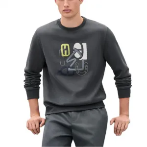 HERMES SS25 Вязаный свитер мужской серый