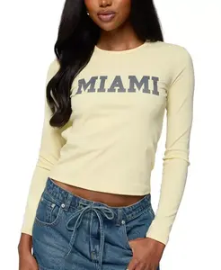 Футболка с длинным рукавом в стиле «девушка из Майами» Edikted, желтый