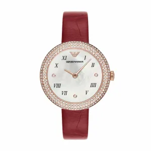 Женские аналоговые часы Emporio Armani с кожаным ремешком AR11357