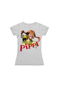 Новая футболка для девочек «Пеппи» — Nilsson LOGOSHIRT, цвет Grey-melange