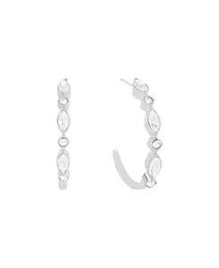 Серьги-Кольца с кристаллами And Now This, silver