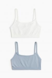 2 упаковки спортивных бюстгальтеров с легкой поддержкой, изготовленных из материала DryMove H&M, мультиколор