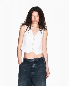 Женский спортивный жилет с декоративными пуговицами Armani Exchange, пастельно-розовый