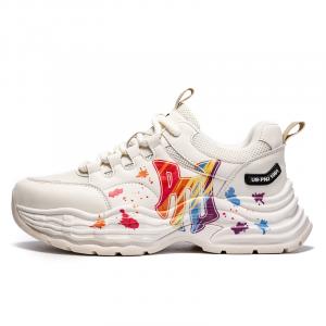 Pnj Нескользящие, износостойкие, дышащие, увеличивающие рост низкие массивные кроссовки унисекс бежевого цвета с разноцветными вставками