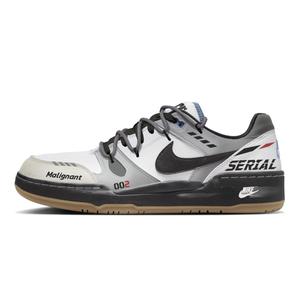 Полноценные черные гоночные с защитой амортизацией устойчивостью к истиранию низкие кроссовки low top skateboard мужские Nike, черный/белый