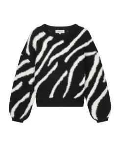 Свитер с зебровым принтом Fabienne Chapot, черный