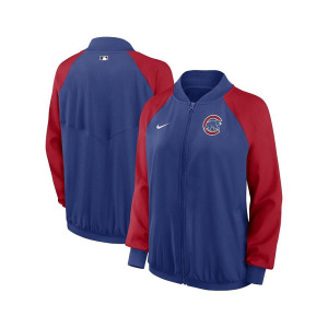 Женская куртка Royal Chicago Cubs Authentic Collection Team Raglan Performance с молнией во всю длину Nike, синий