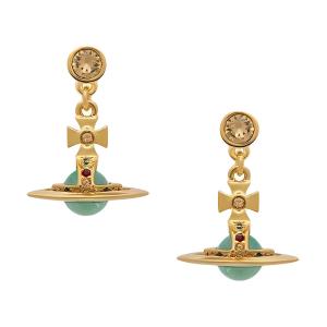 Vivienne Westwood Эмалевые латунные серьги унисекс gold