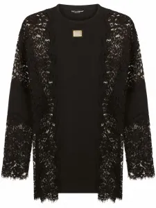 Толстовка с длинными рукавами и кружевом DOLCE & GABBANA, черный