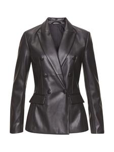 LASCANA Блейзер из искусственной кожи черного цвета