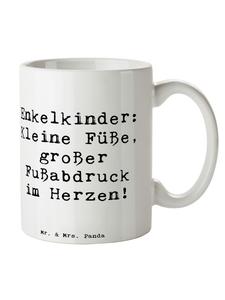 Кружка Отпечаток ноги внука с надписью на белом фоне Mr. & Mrs. Panda