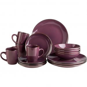 Сервировочный набор Kombiservice МЕТАЛЛИЧЕСКИЙ КАНТ, посуда, каменная керамика Mäser, фиолетовый