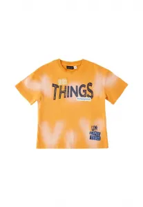 Футболка с короткими рукавами и круглым вырезом, с принтом. Sarabanda, Orange