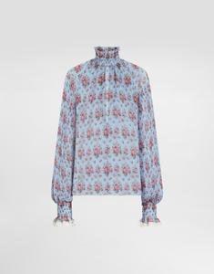 Шифоновый топ с принтом "маленькие букеты цветов" DOLCE & GABBANA, мультиколор