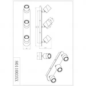 Потолочный светильник TRIO ARUNI, спот с 3 лампами, настенный и потолочный спот, без 3х ламп GU10 макс. 10 Вт, GU10 1 шт., потолочный светильник с комбинированным материалом дерево / металл для кухни, коридора, гостиной Trio Leuchten, Holzfarben schwarz