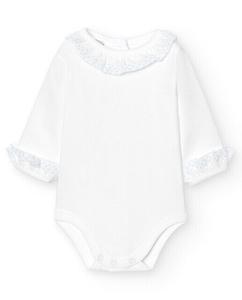 В упаковке 2 детских боди с батистовым воротником и манжетами Babidú, синий