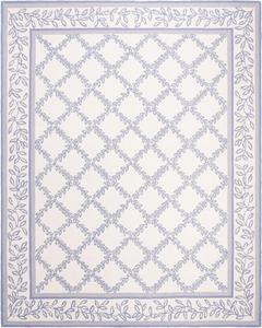 Ковер SAFAVIEH, 244 x 305 см, - коллекция Chelsea - большой - цвета ivory и light blue, ручное плетение из шерсти, дизайн в стиле French Country, идеально для гостиной, спальни, офиса, столовой (HK230A)