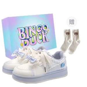 BINGO DUCK Скользоустойчивые и дышащие женские низкие скейтерские туфли - синие с бантиком, эксклюзивная коробка и носки в подарок, цвет Blue+Bowknot+Exclusive Shoe Box+Gift Socks