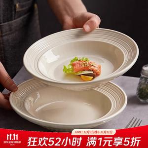 Ceramics Набор кремовых рисовых пиал для дома, 2025 новые однотонные керамические миски для еды, красивые маленькие пиалы и тарелки, 20 см суповые тарелки, набор 6 предметов
