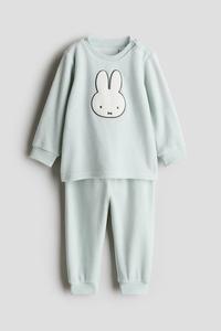 Пижама из велюра с рисунком H&M, мультиколор