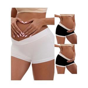3 пачки женских низких трусиков-шорт для беременных под живот Inspire Chic, Black White