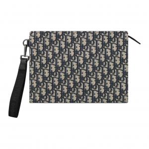 DIOR Клатч из жаккардовой ткани мужской бежевый и черный