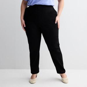 Классические джинсы на резинке больших размеров Croft & Barrow, черный